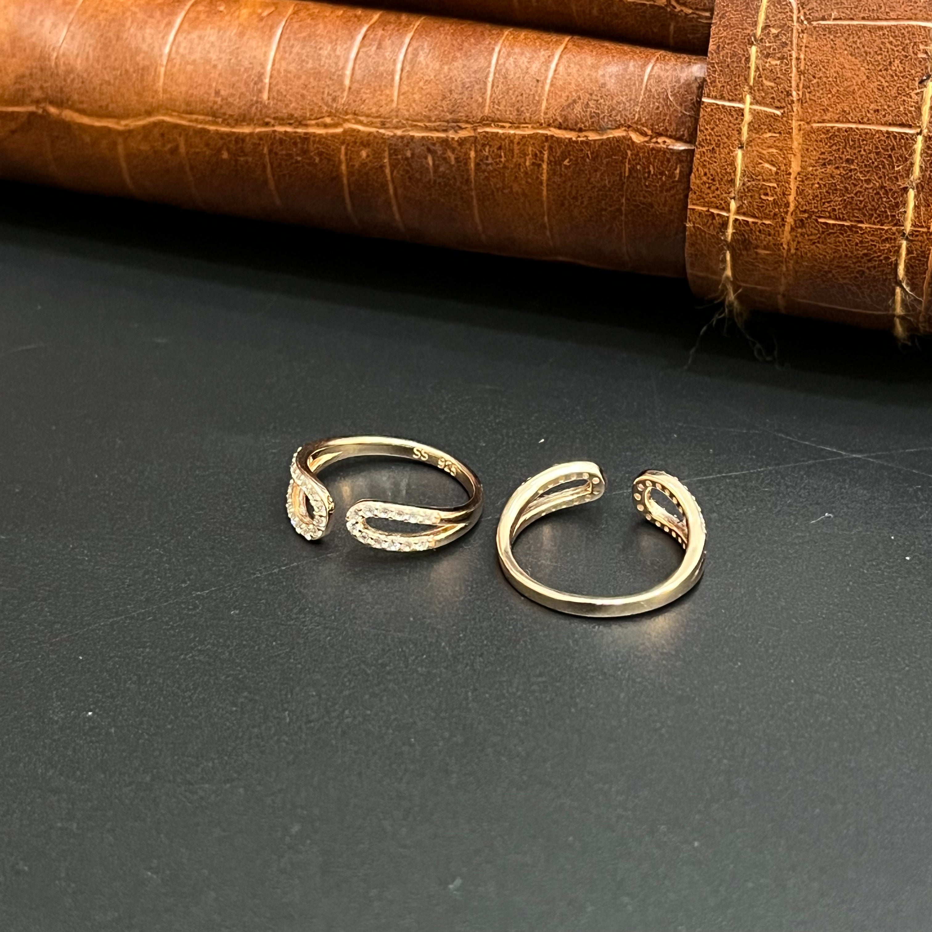 Silver Ladies Toe Rings Oval Rosegold 925