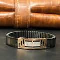 Silver Mens Flexible Bracelet Rosegold 925