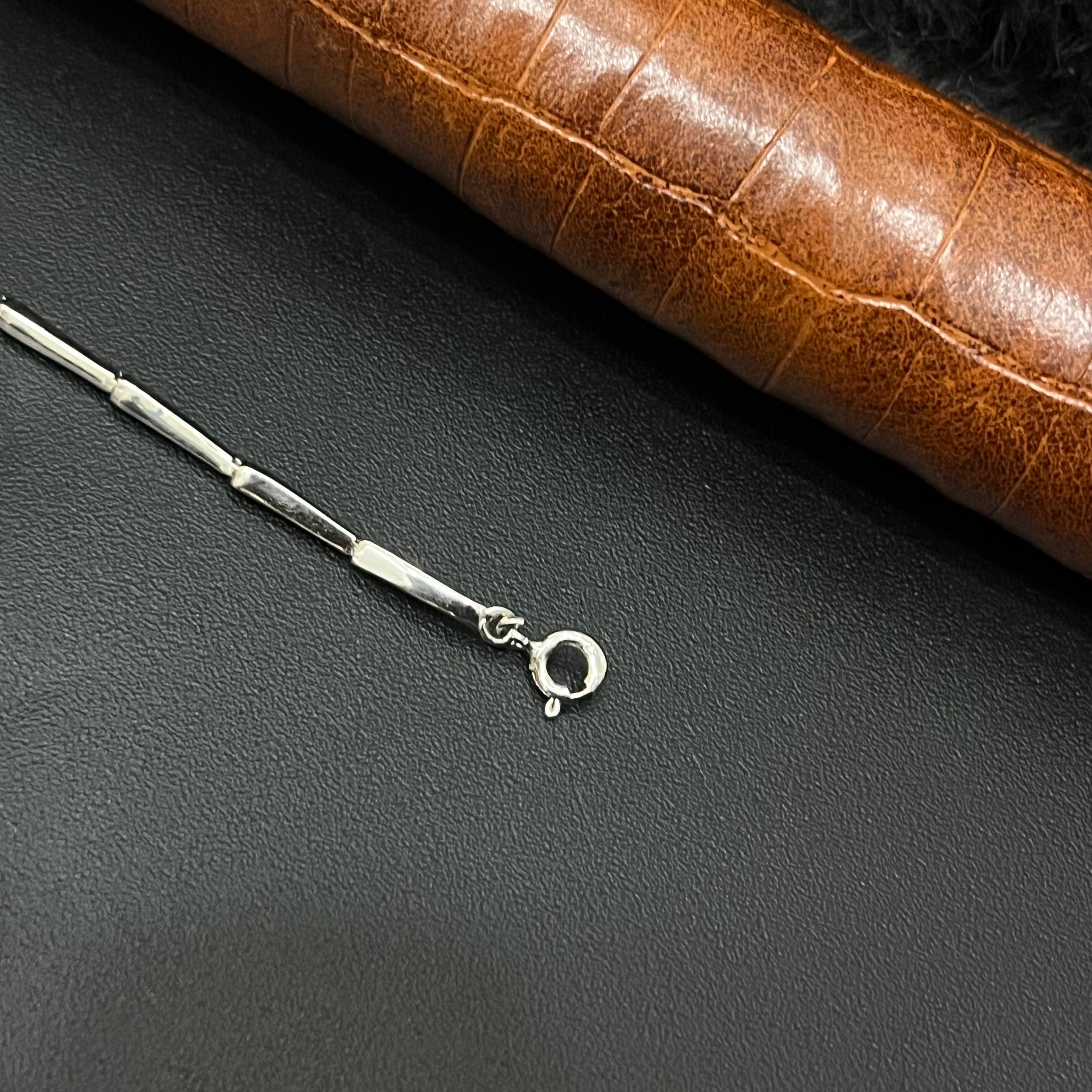 Silver Ladies Bracelet White Stone