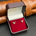 Silver Second Studs Butterfly Rosegold 925