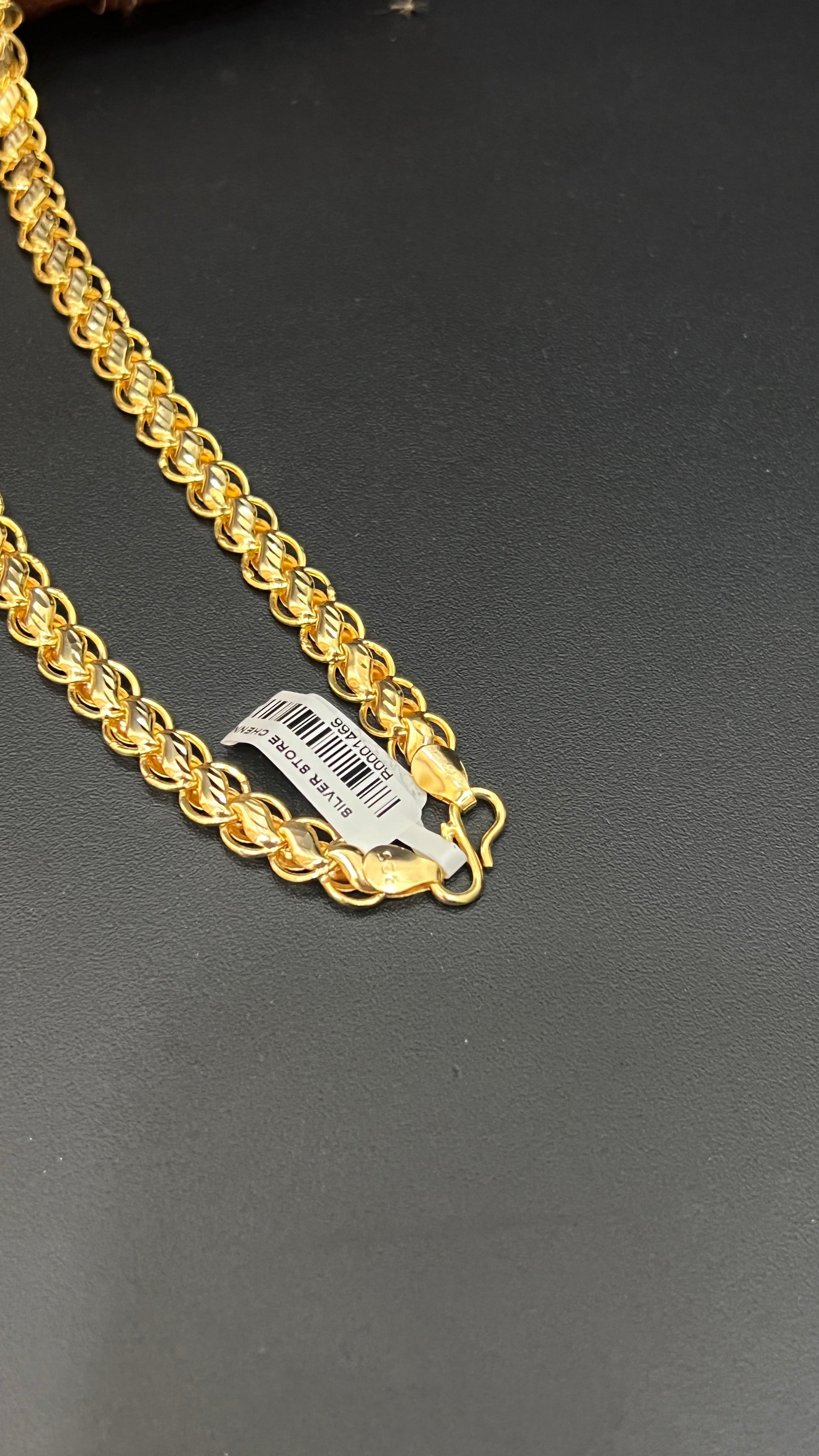 Silver Mens Lotus Gold Finished Chain
