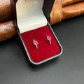 Silver Ladies Toe Rings Pink Stones Rosegold 925