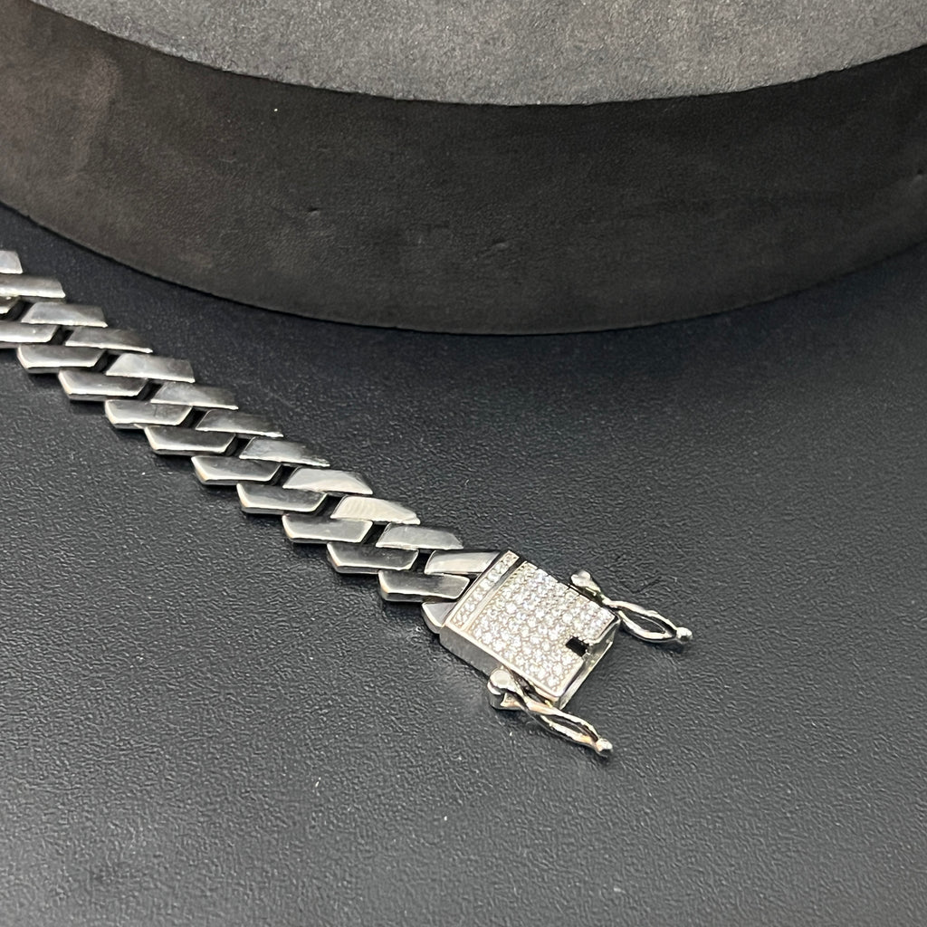 Silver Mens Bracelet Royal Cuban Link 925