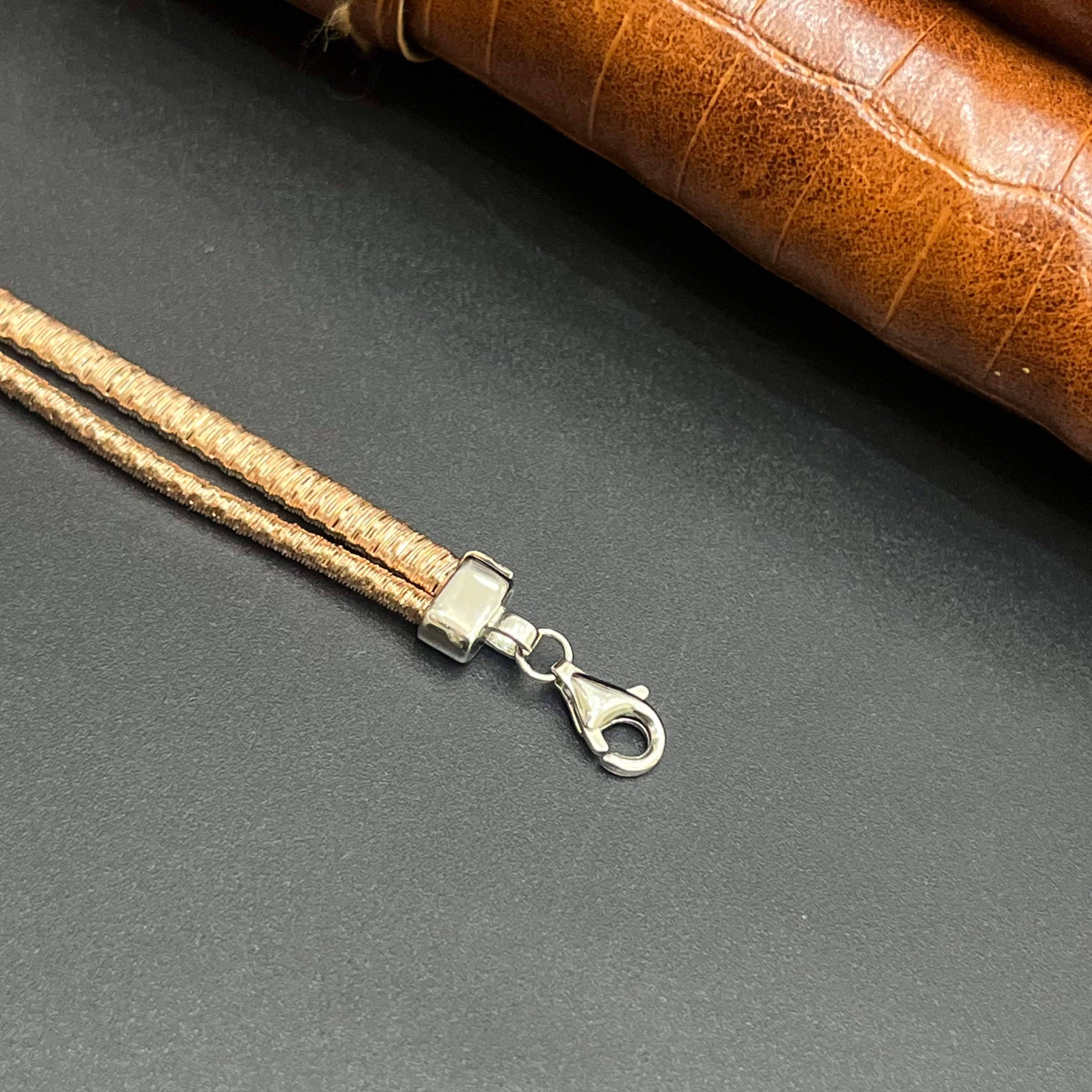 Silver Ladies Bracelet Italian 4 Rose Gold M01 925