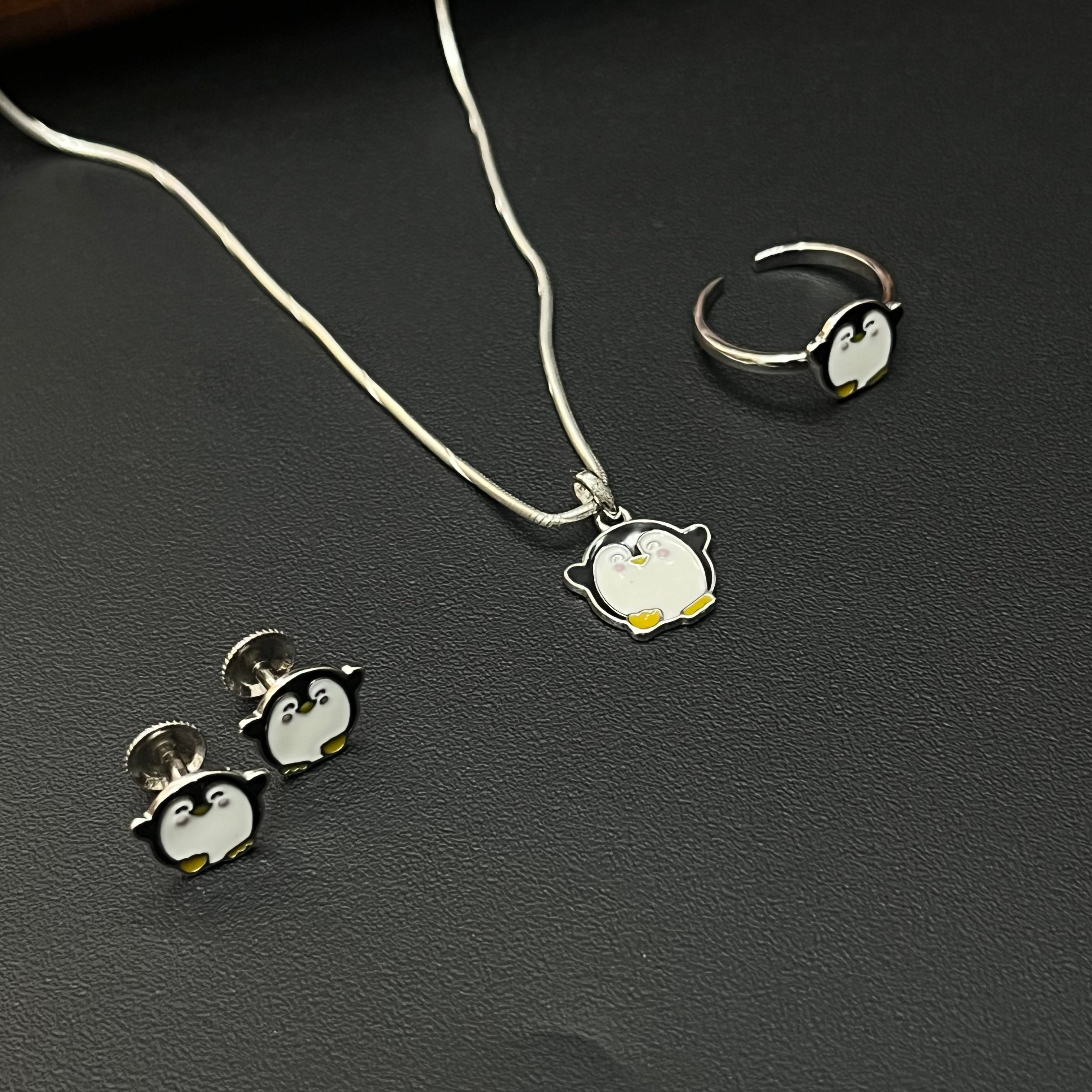 Silver Baby Set Penguins