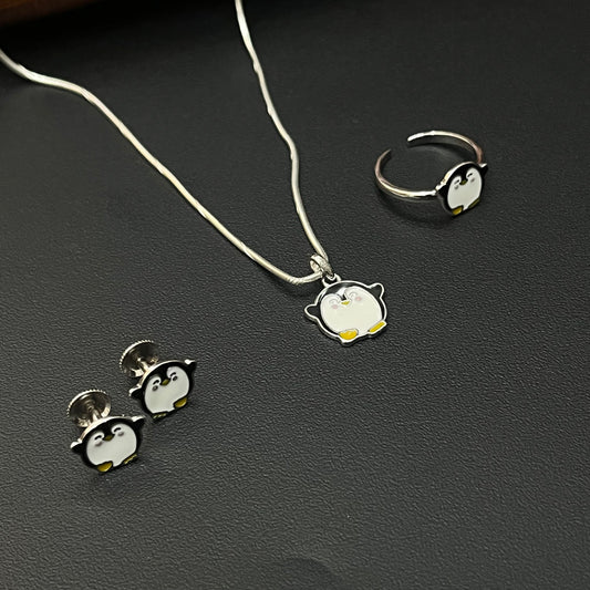 Silver Baby Set Penguins