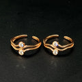 Silver Ladies Toe Rings Two Layer RG