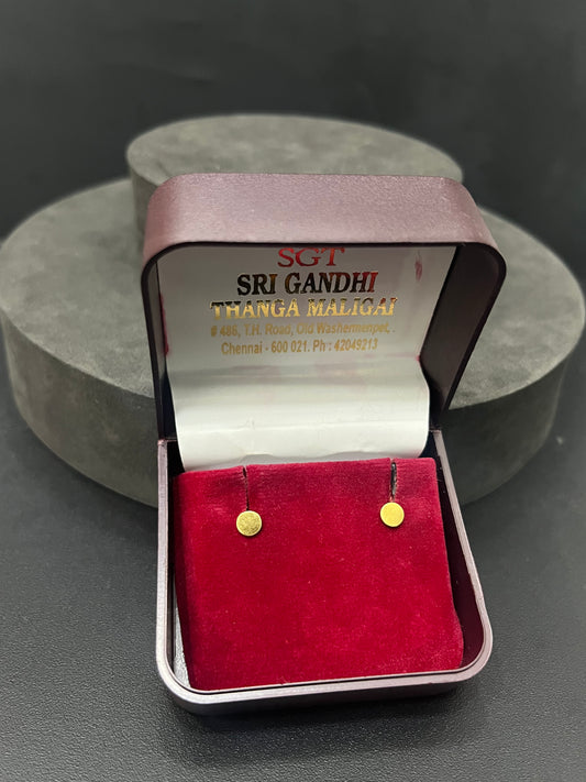 Gold Studs 18k Flat Cricle