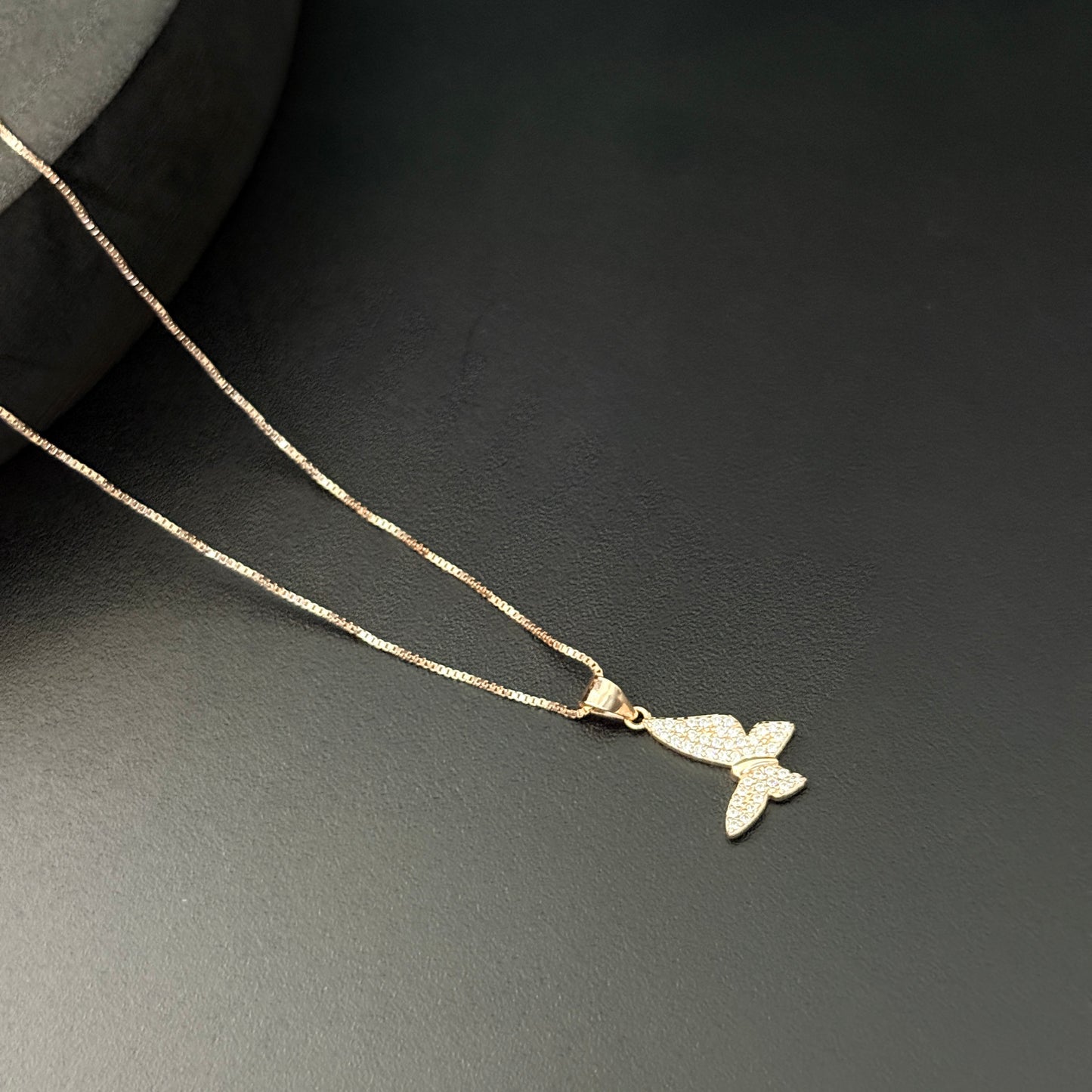 Ladies Pendant Rose Gold Butterfly