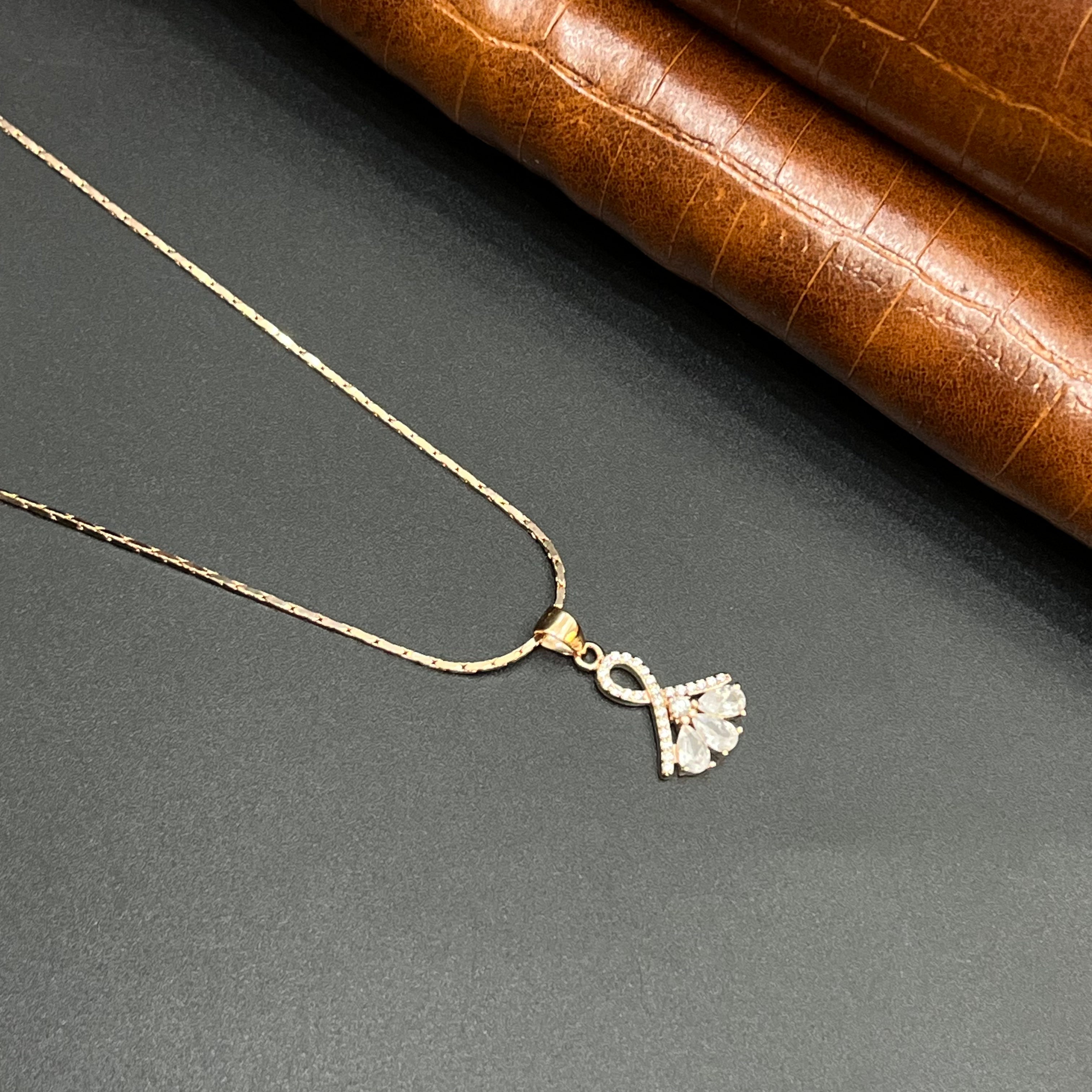 Silver Ladies Pendant Graceful Butterfly Bloom Rose Gold 925