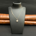 Silver Ladies Pendant Chain Classic Round Halo Elegance Rose Gold 925