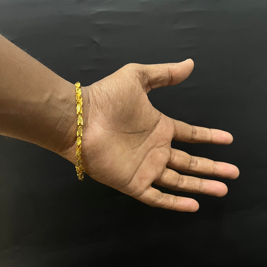 Silver Mens Bracelet  Gold Finish Kathli