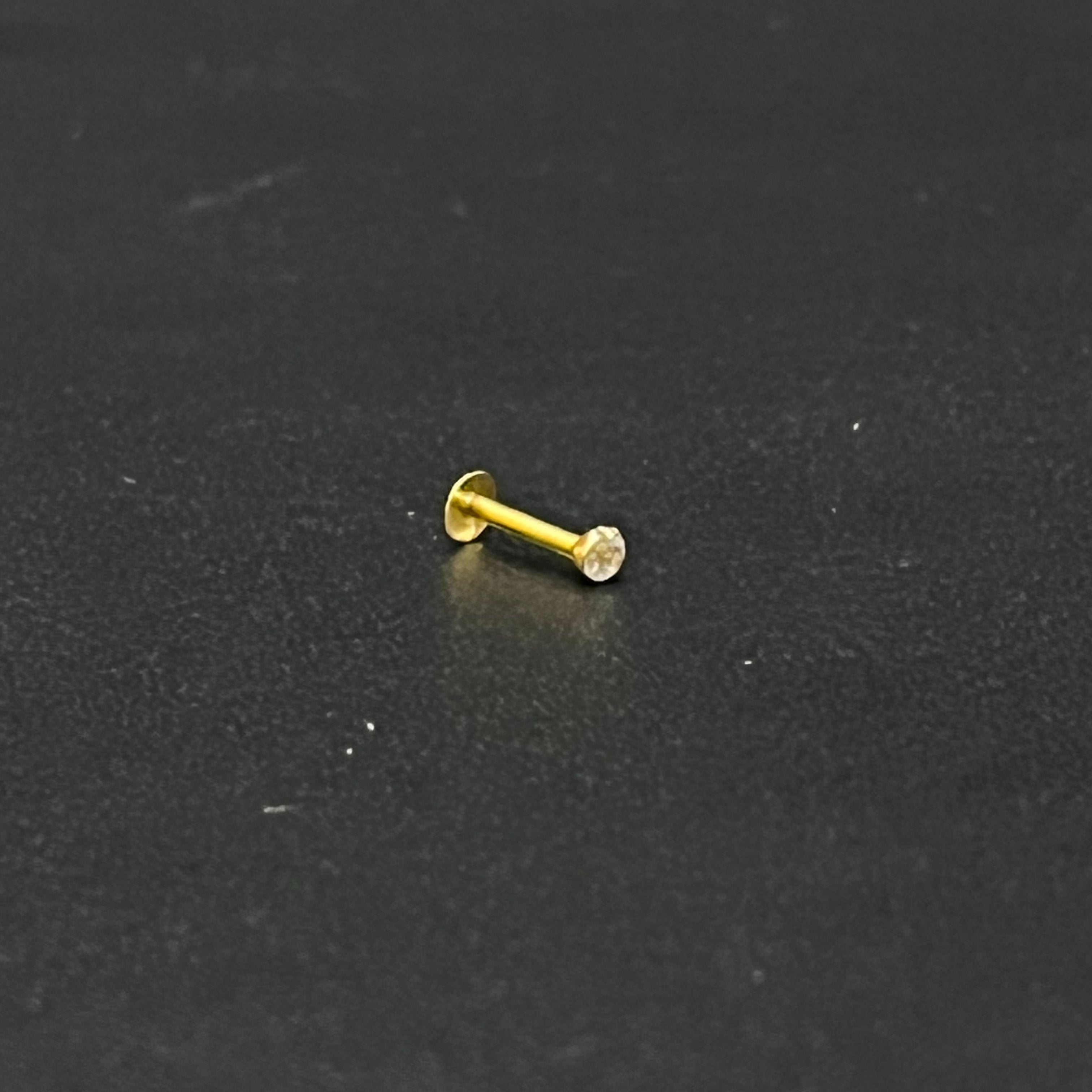Gold Nosepin 1mm One Stone Round