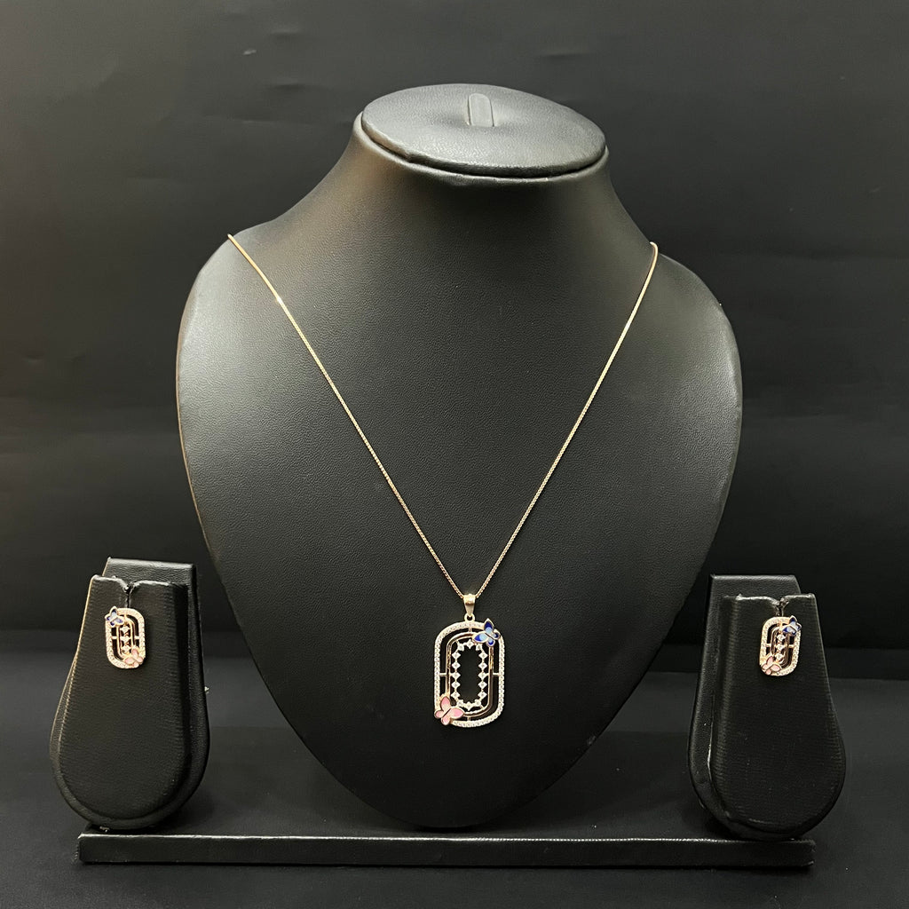 Silver Ladies Pendant Chain Capsule Rosegold