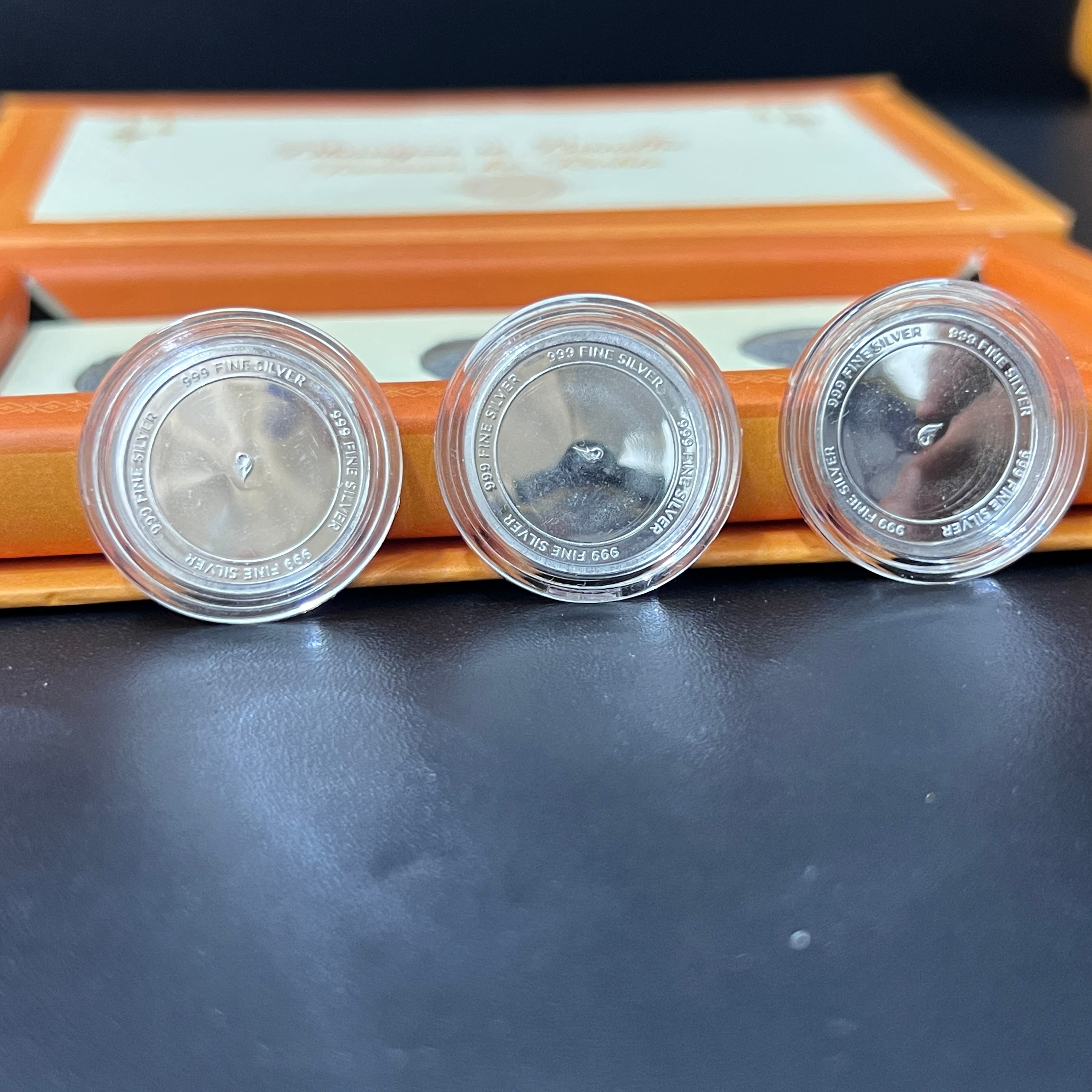 Silver Raksh Bandhan Gift Box 3 Coin Set 999