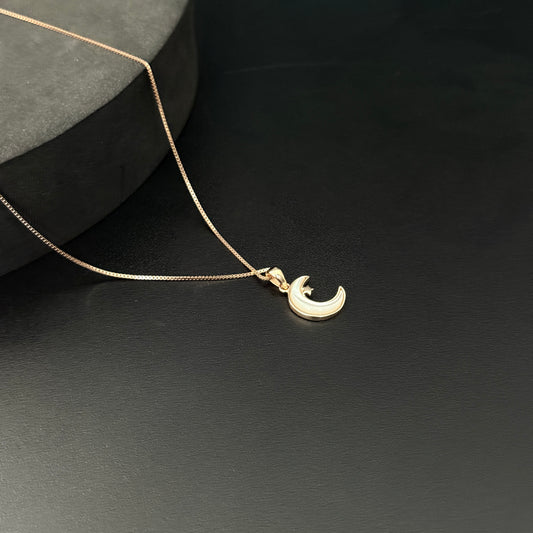 Ladies Pendant Moon Star RoseGold