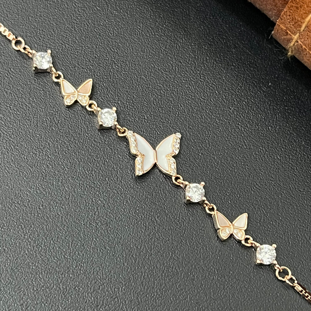 Silver ladies Bracelet Butterflies Rosegold 925