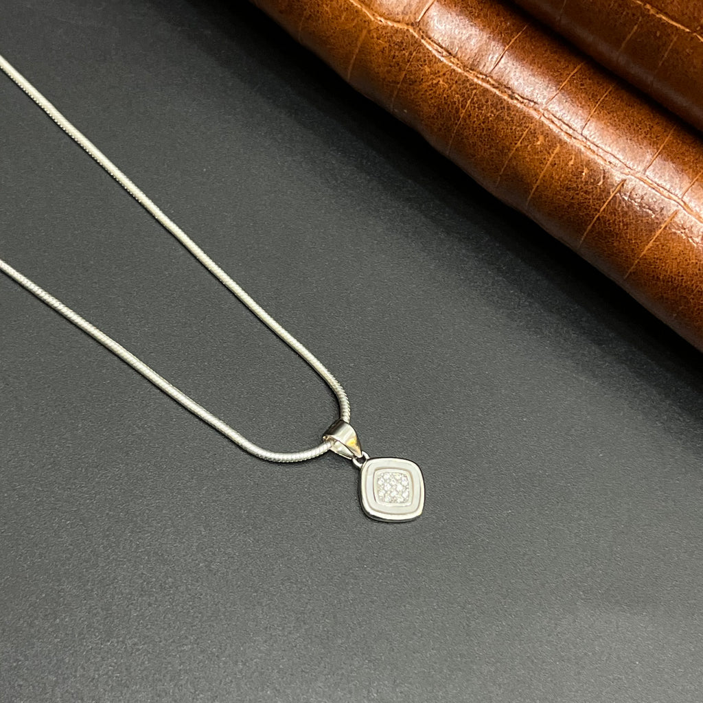 Silver Ladies Pendant Royal Cushion Crystal 925