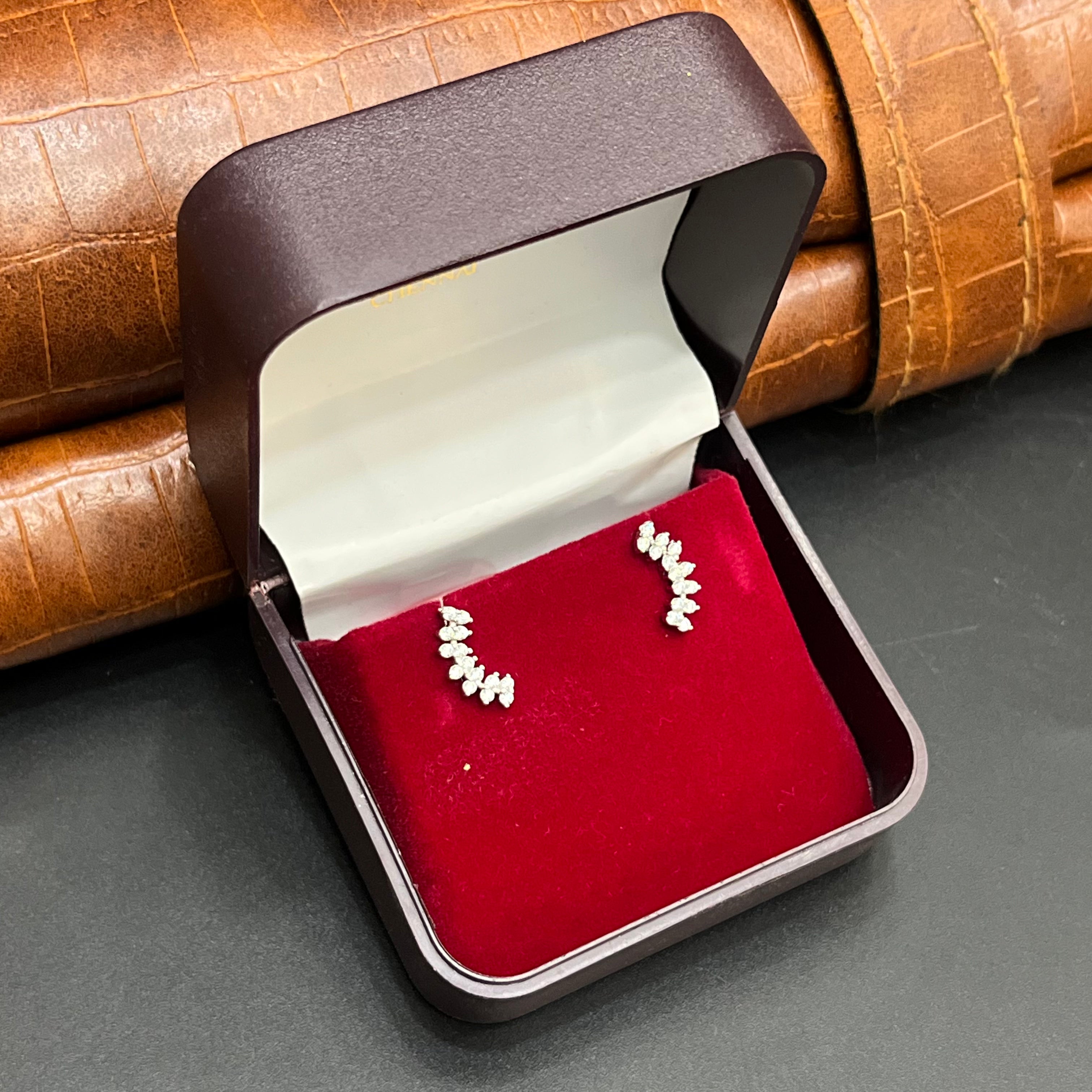 Silver Second Studs C Shape Zicron AD 925