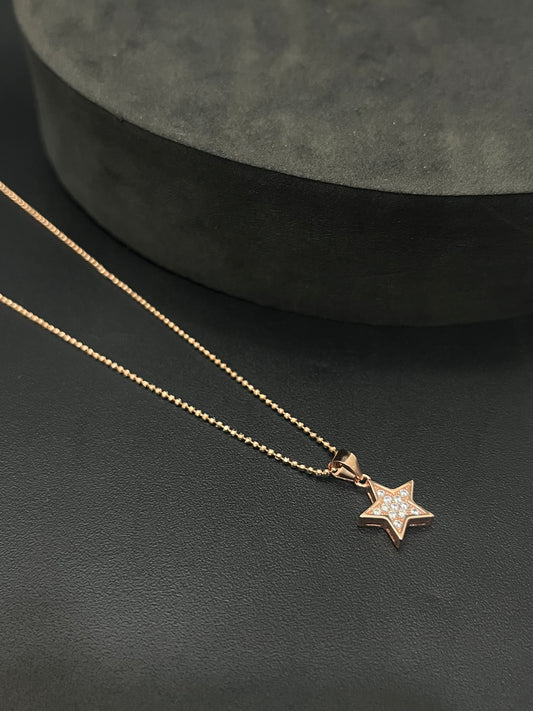 Ladies Silver Chain Star Rosegold