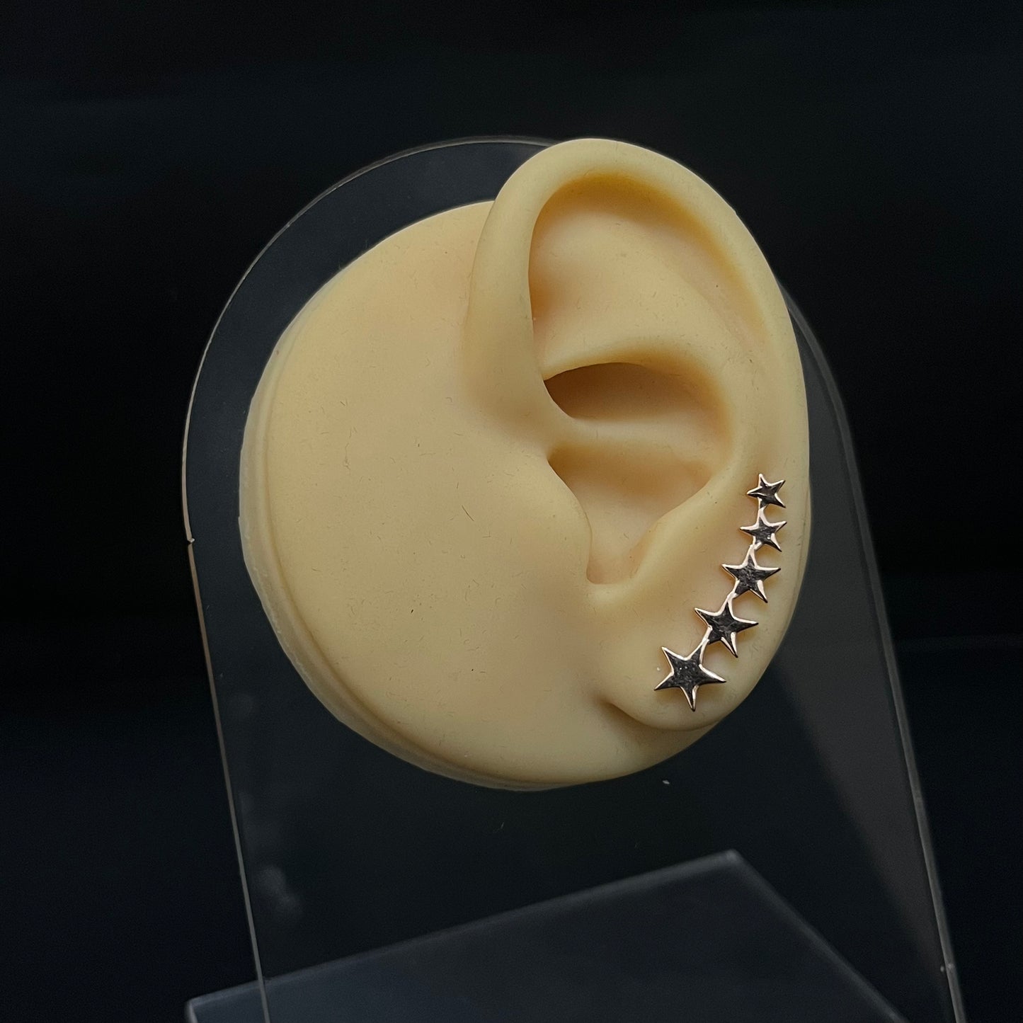 Silver Ear Cuff Cluster Stars Rosegold