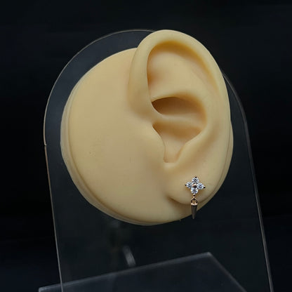 Silver Second Studs V drops