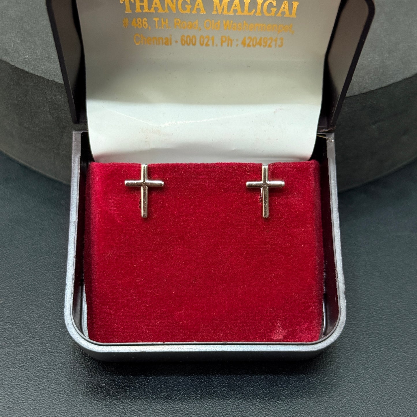Silver Ladies Studs_Jesus Cross