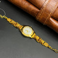 Silver Ladies Watch Antique Lakshmi Kalash Heritage Coin Gold Finish 925