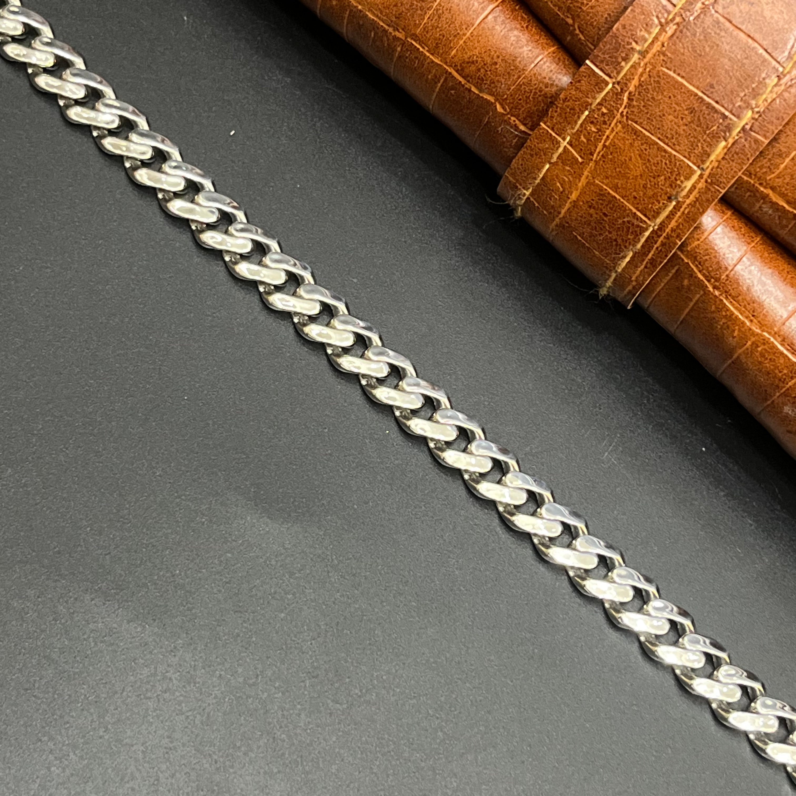 Silver Mens Bracelet Classic Cuban M02 925