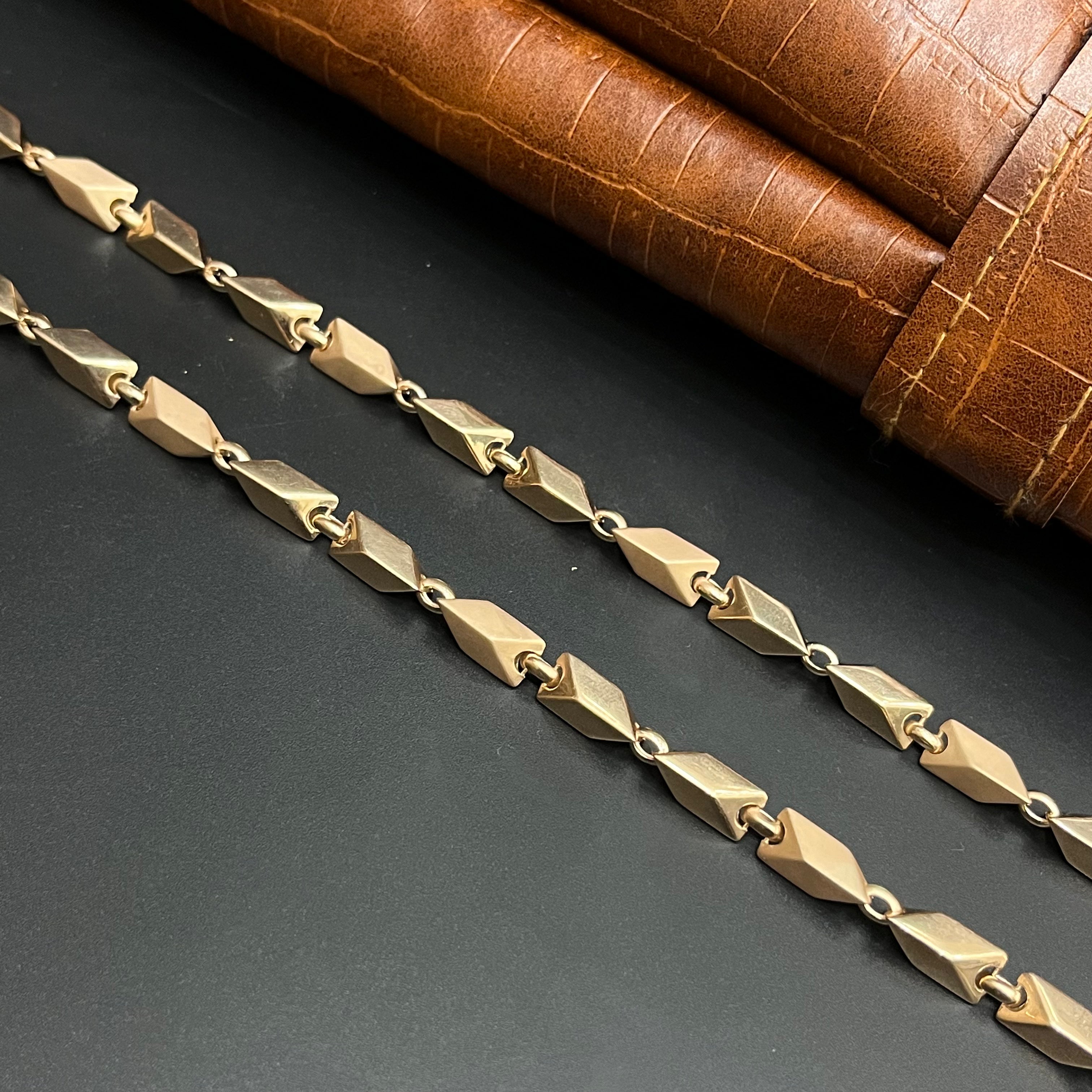 Silver Mens Chain Arrowhead Link Rose Gold 925
