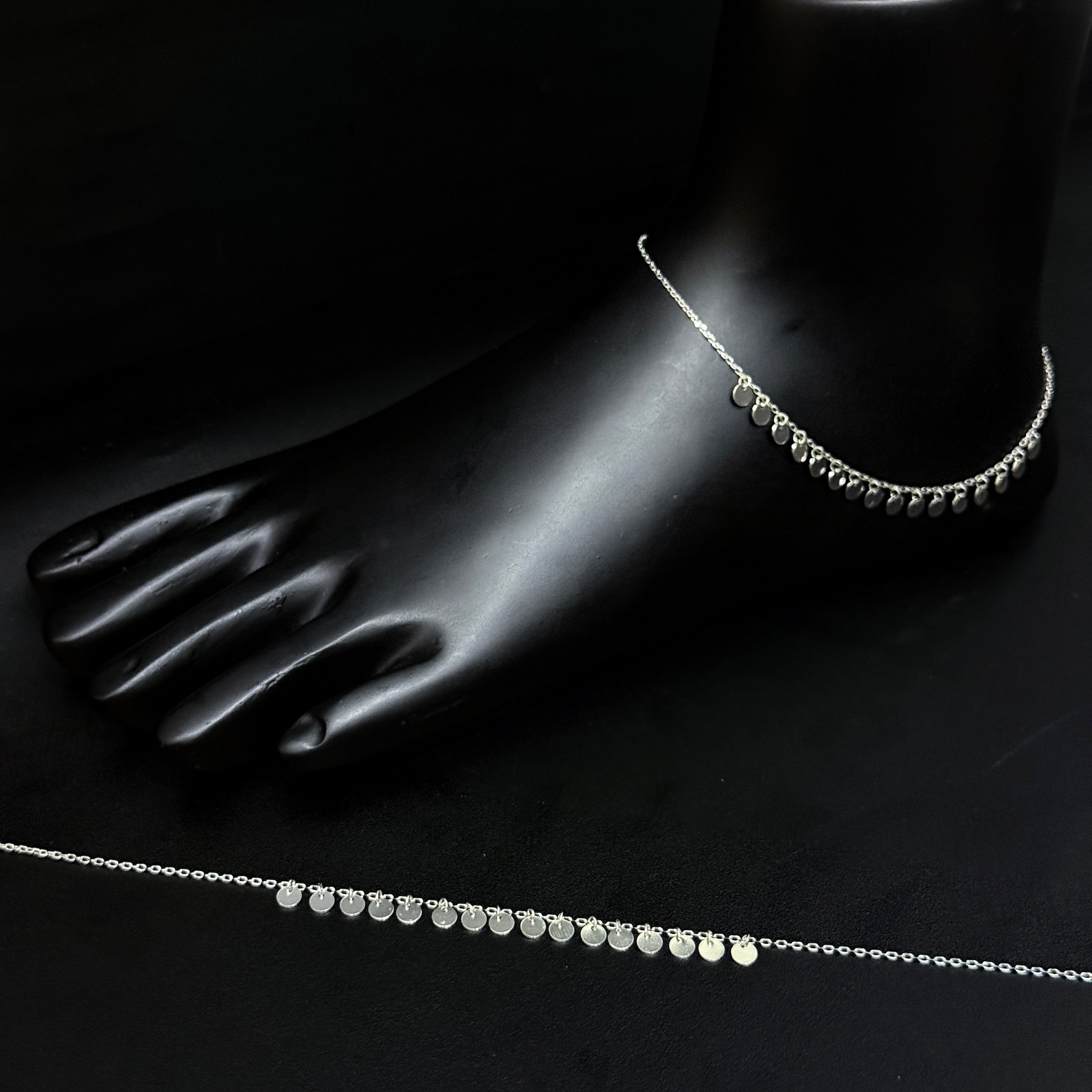 Silver Ladies Anklet Centre Charms SS