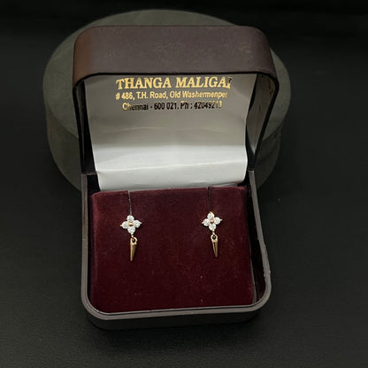 Silver Second Studs V drops