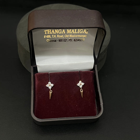 Silver Second Studs V drops