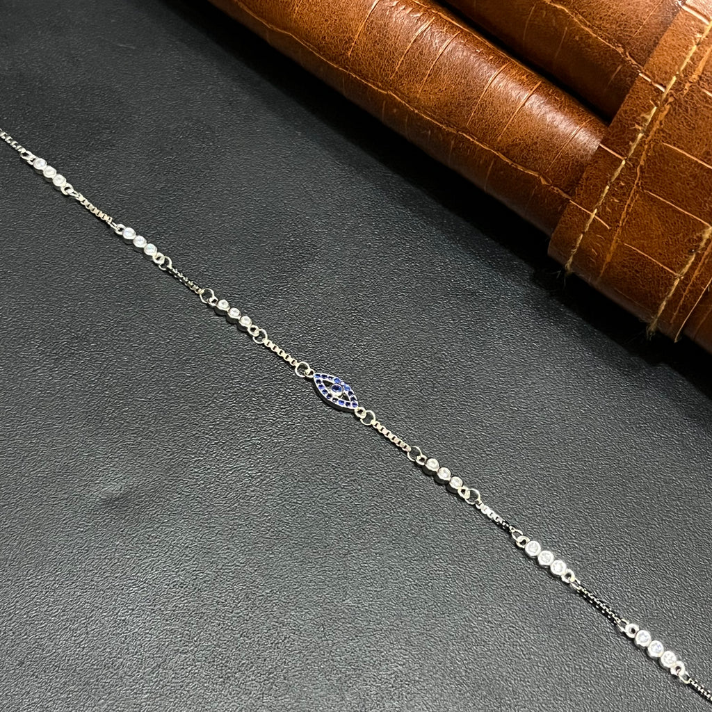 Silver Ladies Bracelet Princess Blue Oval Elegance 925