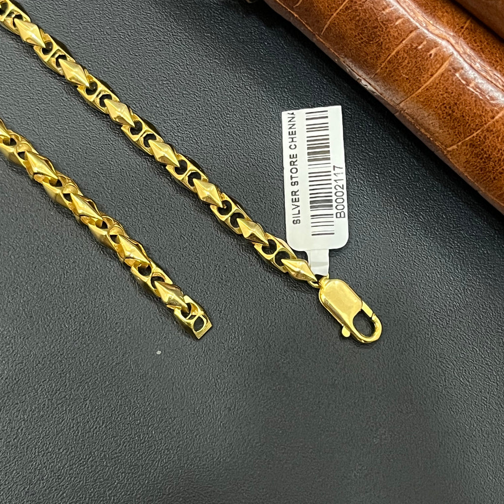 Silver Mens Chain Gold Finished Kathli Imported 925
