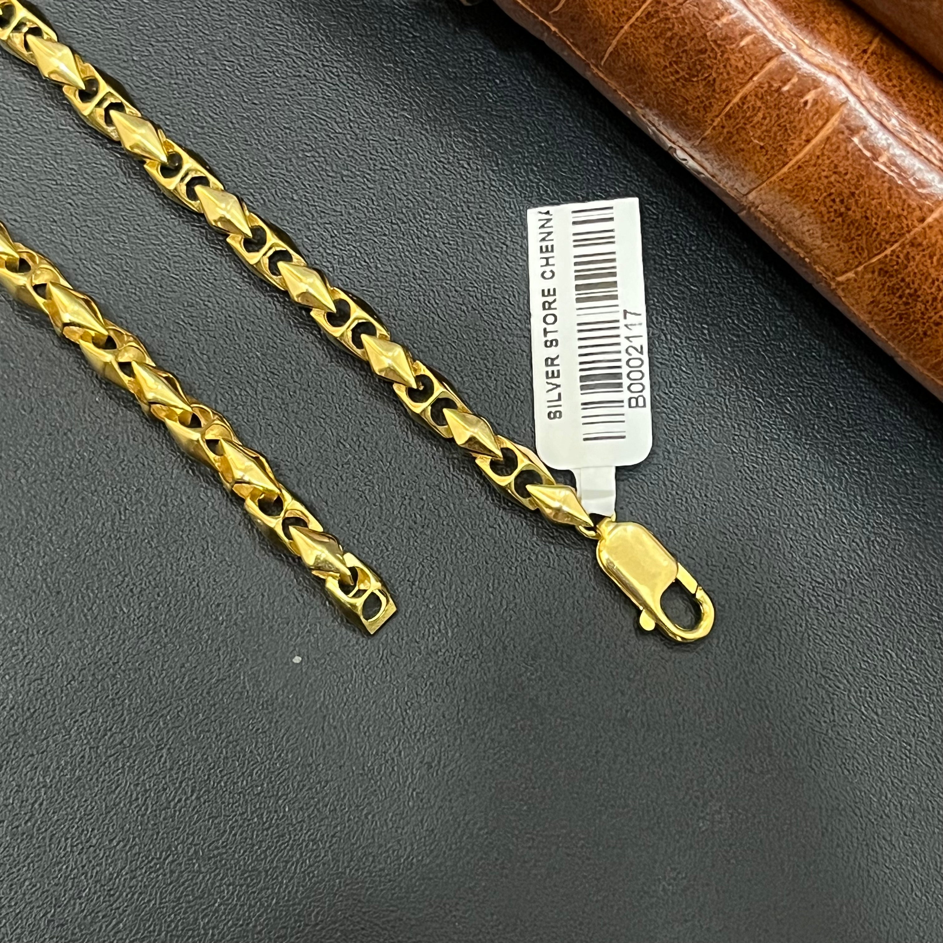 Silver Mens Chain Gold Finished Kathli Imported 925