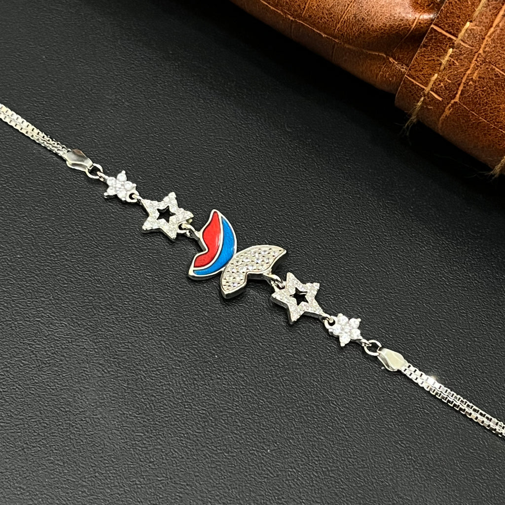 Silver Ladies Bracelet Epoxy Butterfly 925 E06