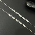 Silver Ladies Anklet Bricks Crystal Rosegold 925