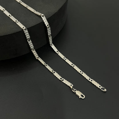 Silver Mens Chain Italian Slash Cut