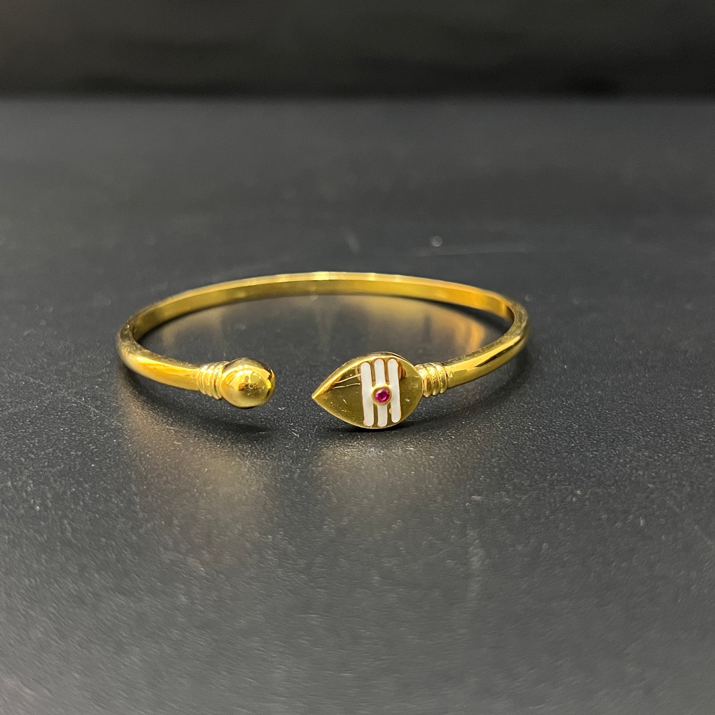 Silver Mugar Vel Kada Gold Polished Ball& Vel