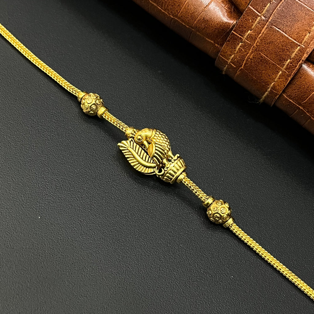 Silver Gold Finished Thali Saradu Peacock Touch