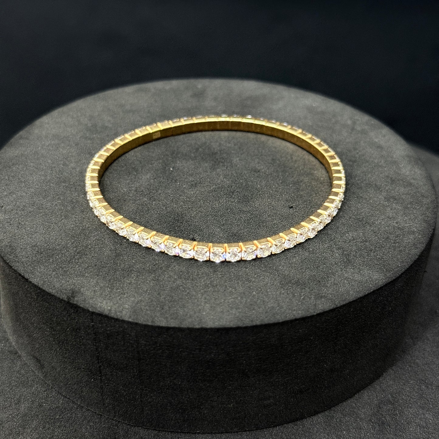 Ladies Wrist Band Rose Gold Finish AD