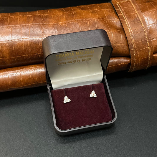 Silver Second Studs 3stones SS