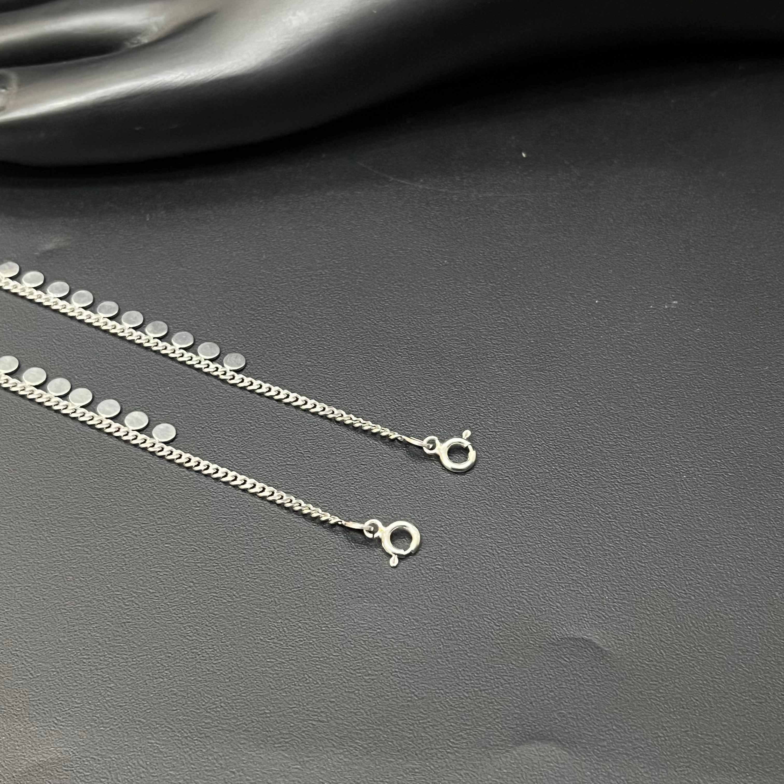 Silver Ladies Anklet Circle Charms