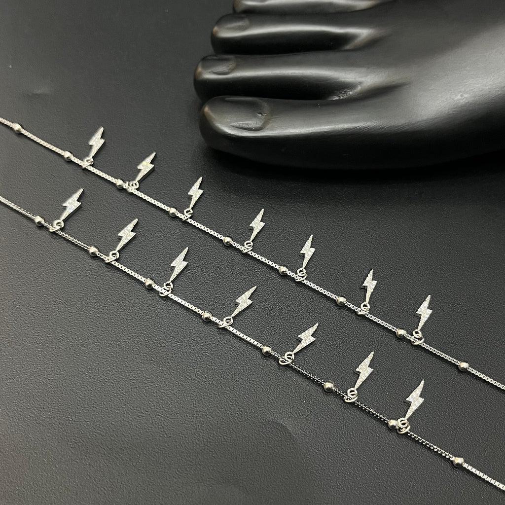 Silver Ladies Anklet Sparks Charms