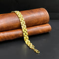 Silver Mens Bracelet Royal Iced Row Link Crystal Gold Finish 925