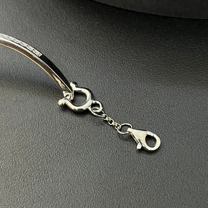 Silver Ladies Bracelet Dual Kada With American Diamond Oval