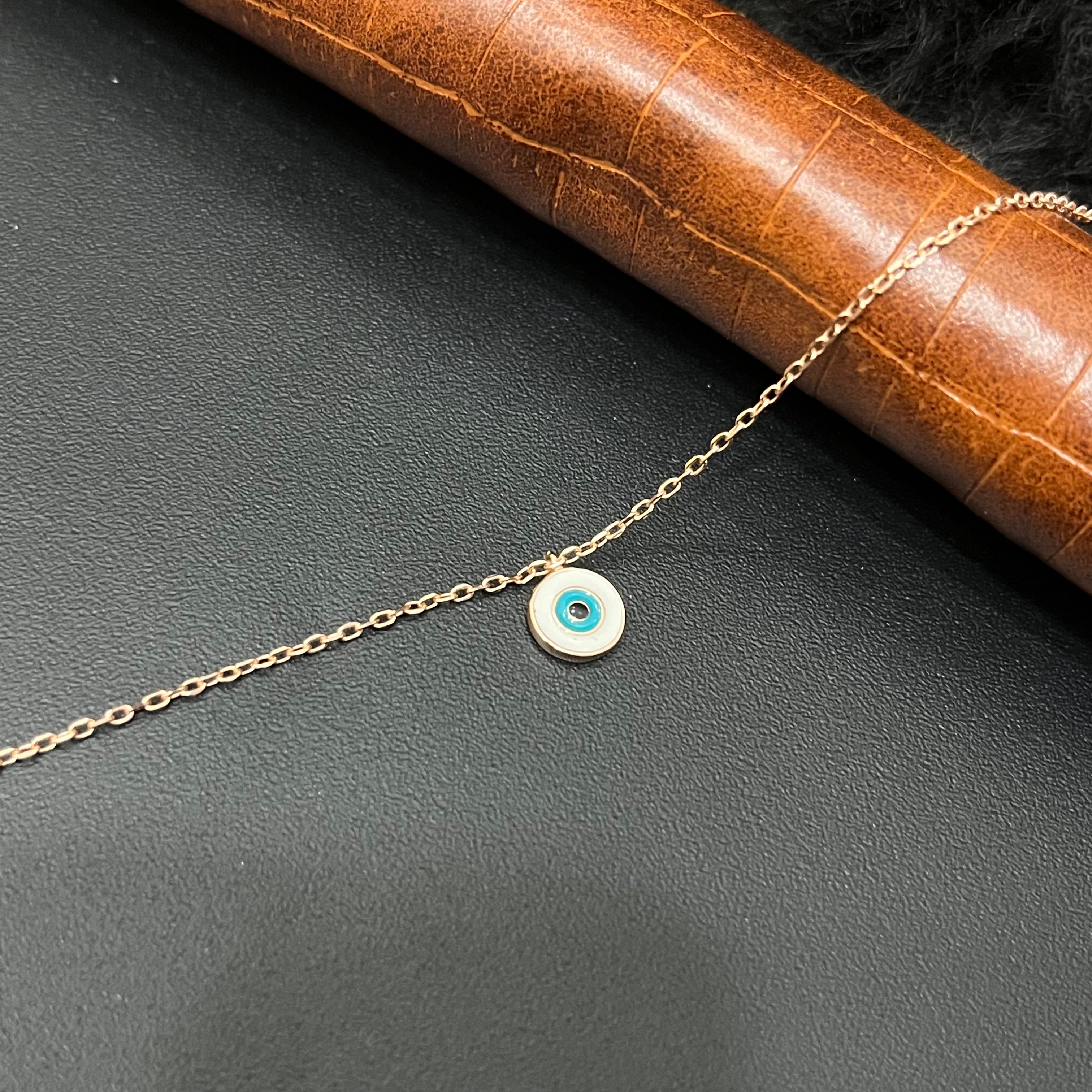 Silver Ladies Bracelet Evil Eye Rosegold