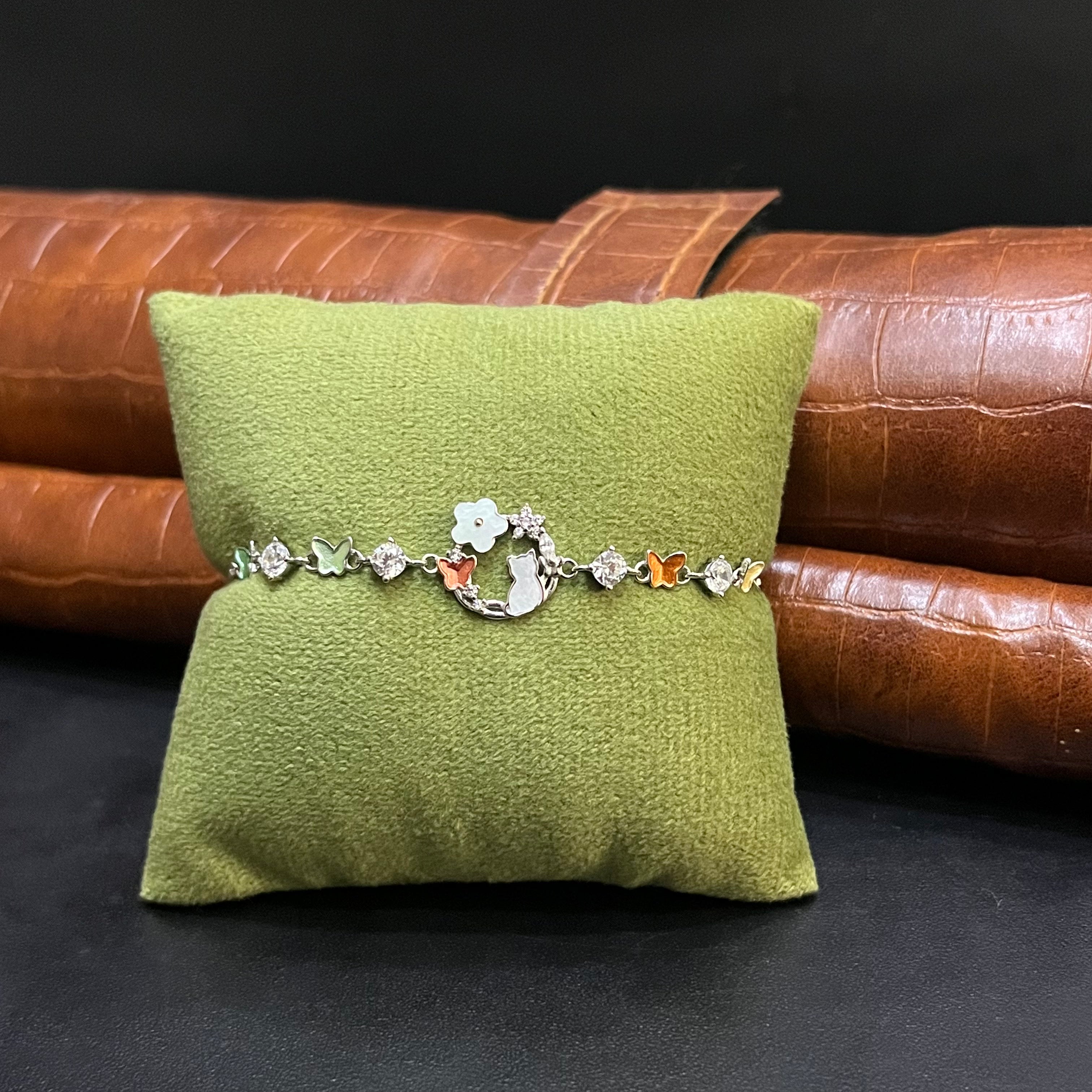 Silver Ladies Bracelet Flower Blooming Butterfly Charm 925