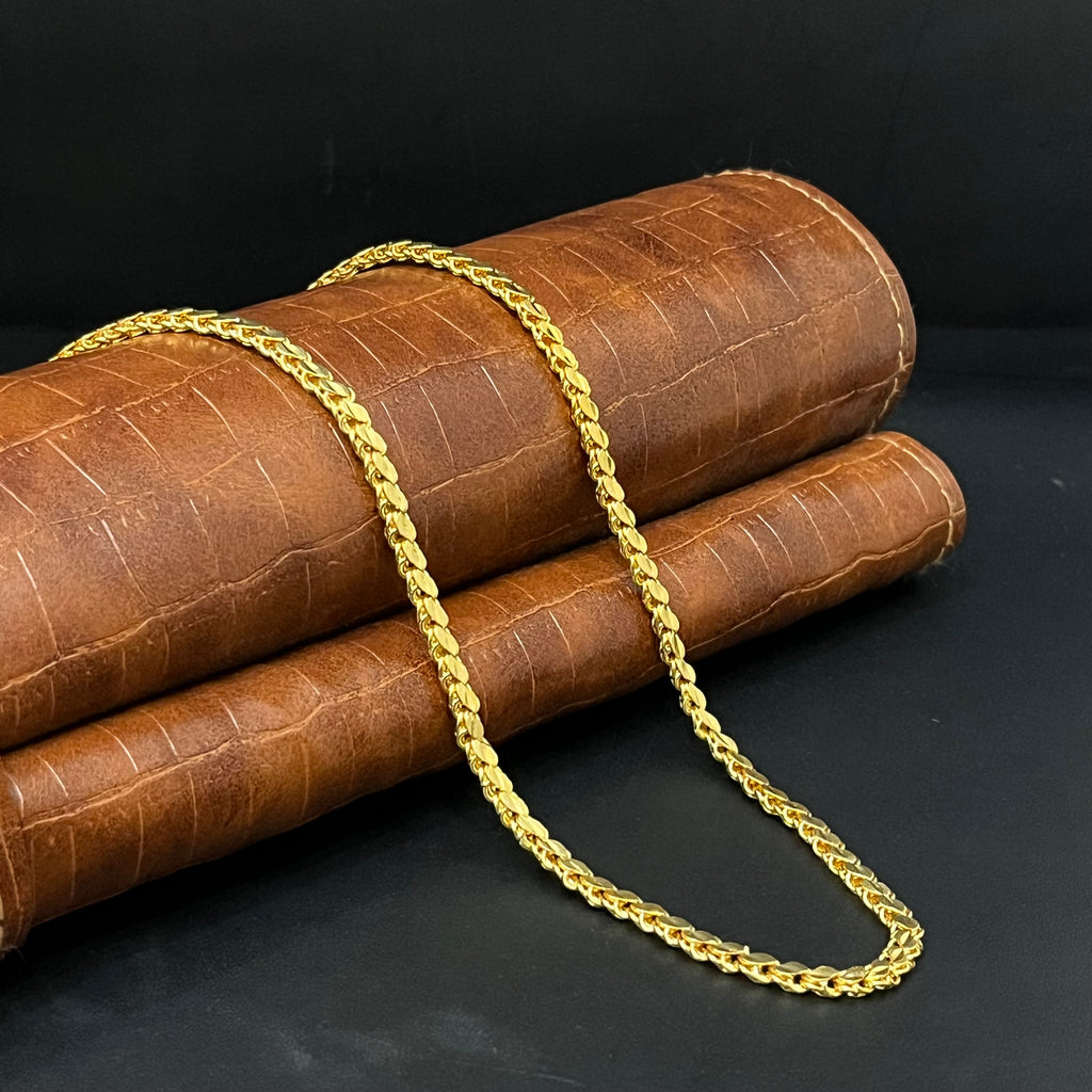 Silver Mens Chain Utahapa Gold Finished 925